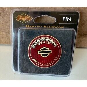 Harley Davidson Museum 120th Round Cloisonné Pin New in Package Red